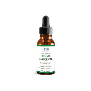 Organic Castor Oil for Eyelashes and Eyebrows With Applicator Kit 2 Ounces 60 ML