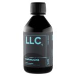 LipoLife LLC1 Liposomal Carnosine 240ml bottle with black design and blue labeling, unflavored liquid supplement for cellular support